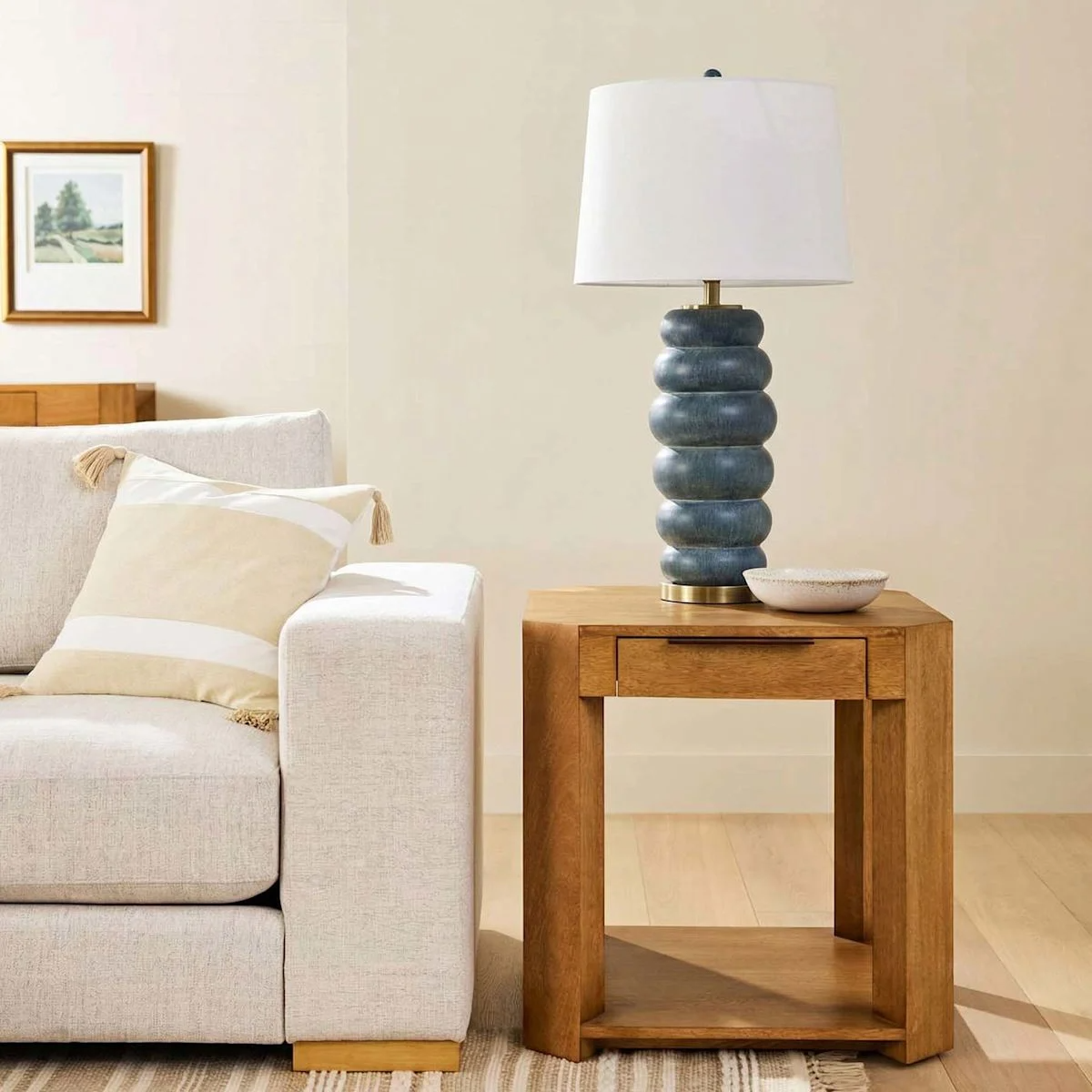 Blue Stacked Lamp, 31" - Image 2